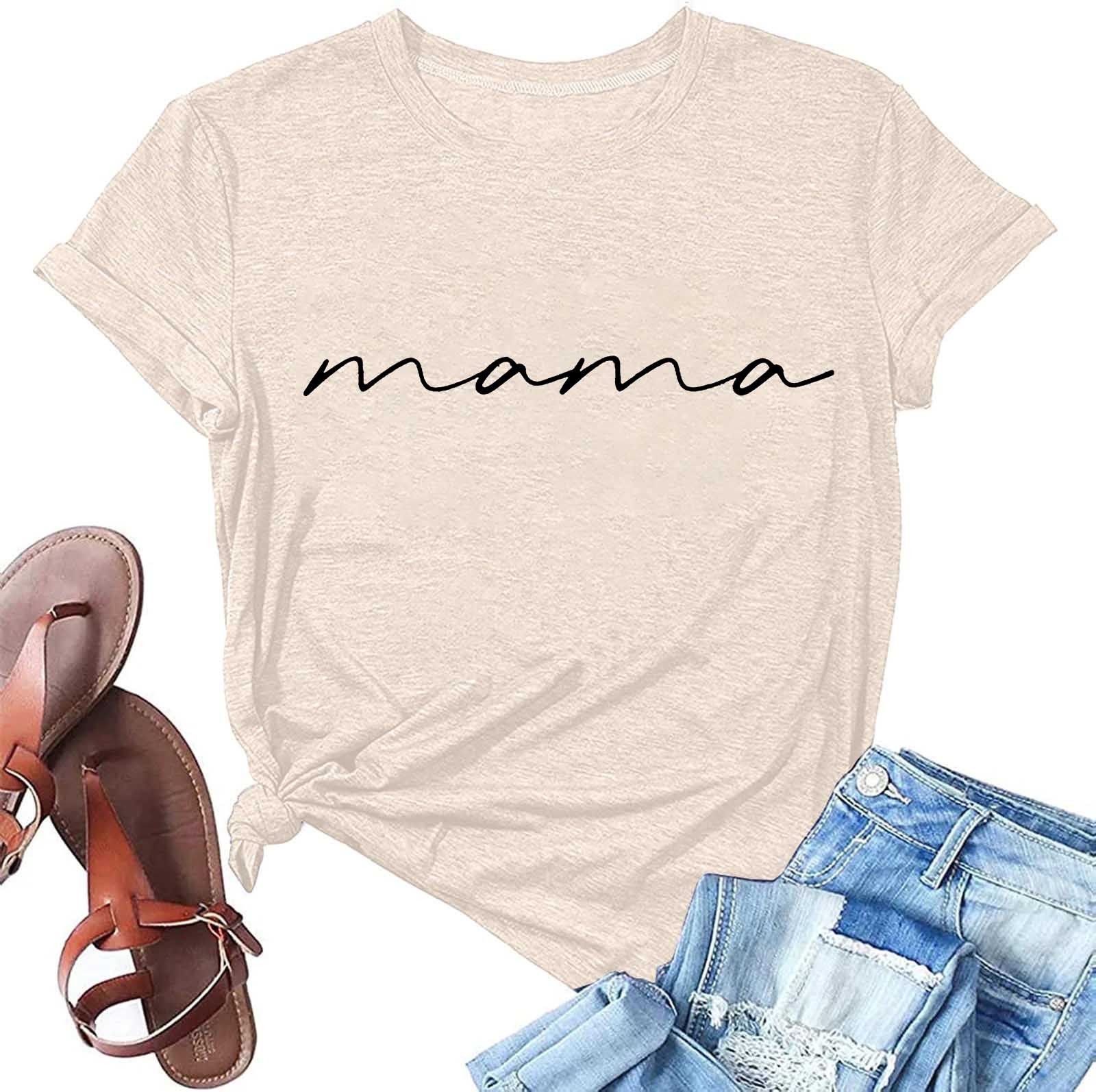 thumbnail image 4 of Camiseta informal de cuello redondo estampada para mujer: manga corta, corte holgado, encaje entretejido, diseño irregular para primavera/verano/otoño, 4 of 5